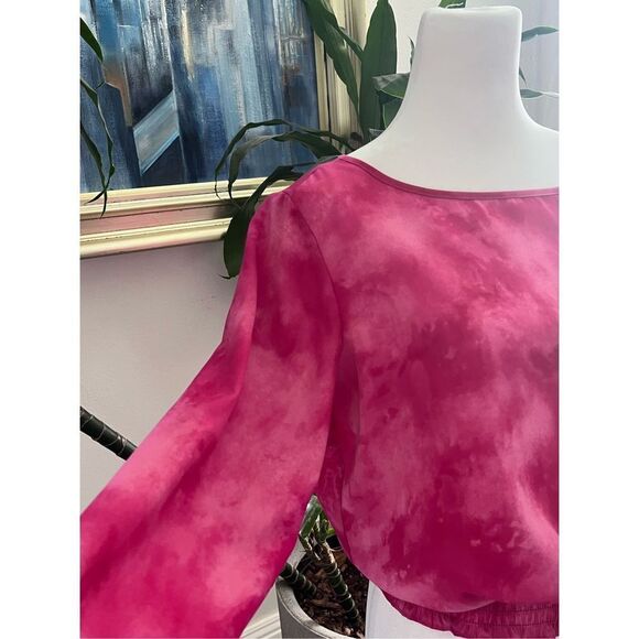 MICHAEL KORS TIE DYED BLOUSE WITH GATHERED BOTTOM size XS - Picture 6 of 8